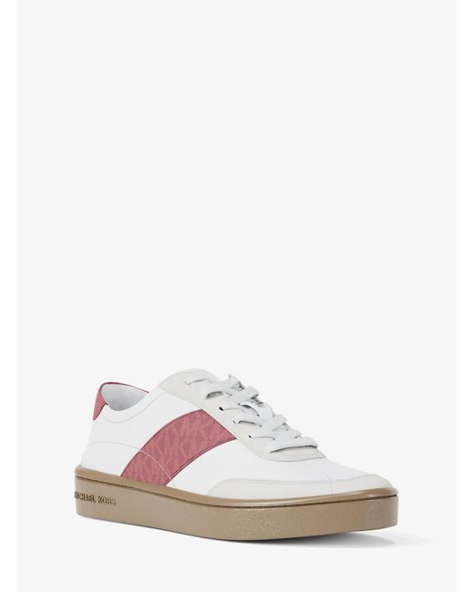 MICHAEL Michael Kors White Mk Kaycee Signature Logo Stripe Trainers