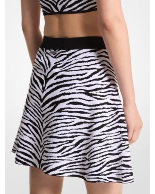 Michael Kors White Zebra Jacquard Skirt
