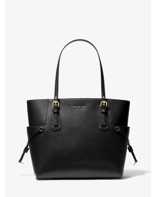 Michael Kors Voyager Small Leather Tote Bag in Black | Lyst