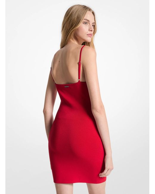 MICHAEL Michael Kors Red Mk Stretch Knit Cami Dress