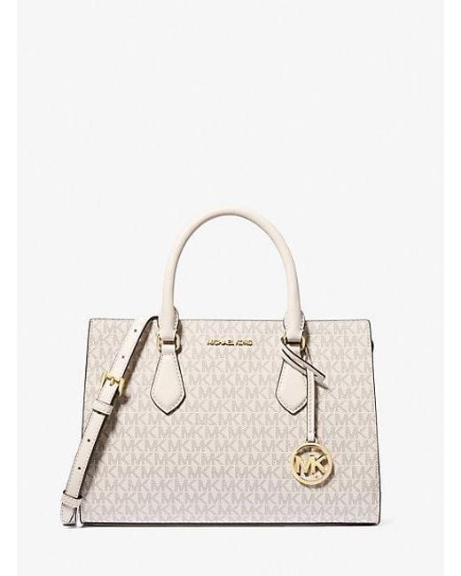 Michael Kors Natural Sheila Medium Logo Satchel