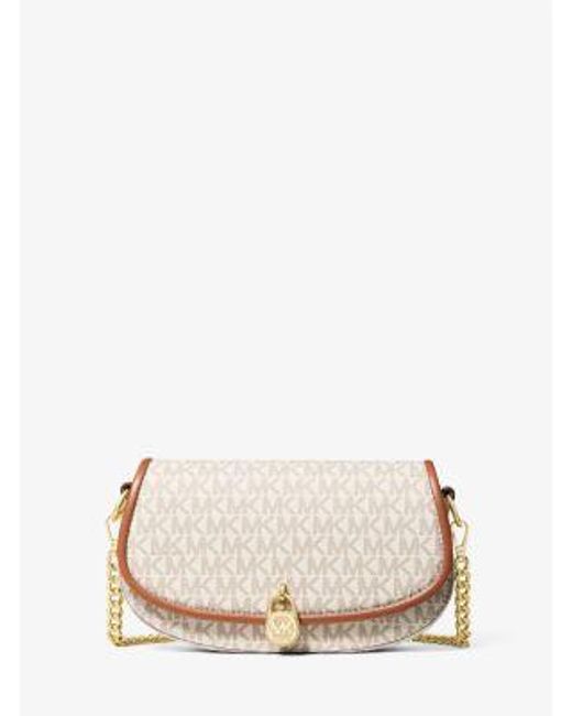Michael Kors Natural Mila Small Signature Logo Crossbody Bag