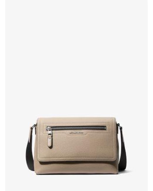 Michael Kors Gray Hudson Small Pebbled Leather Messenger Bag for men