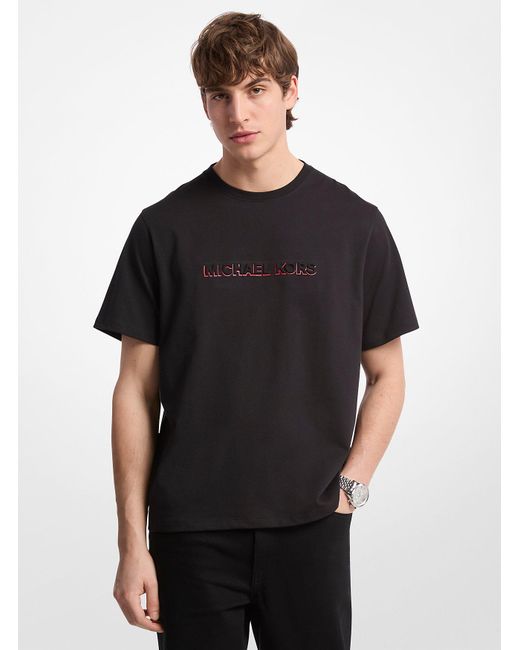 Mk T-Shirt En Jersey De Coton Avec Logo En Relief Michael Kors pour homme en coloris Black