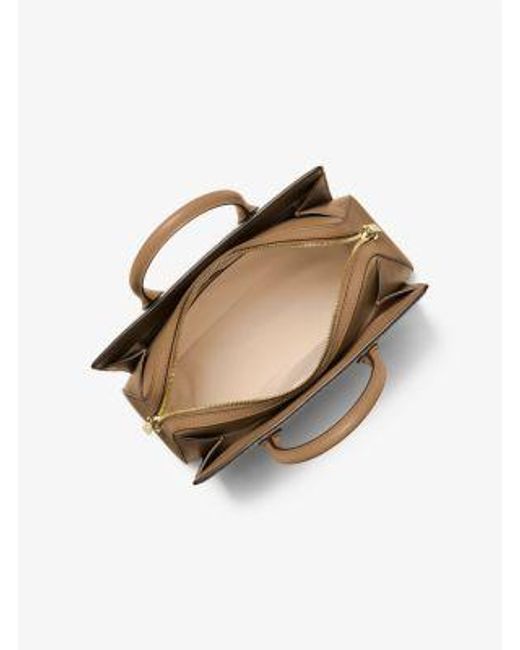 Michael Kors Natural Mk Laila Medium Signature Logo Satchel