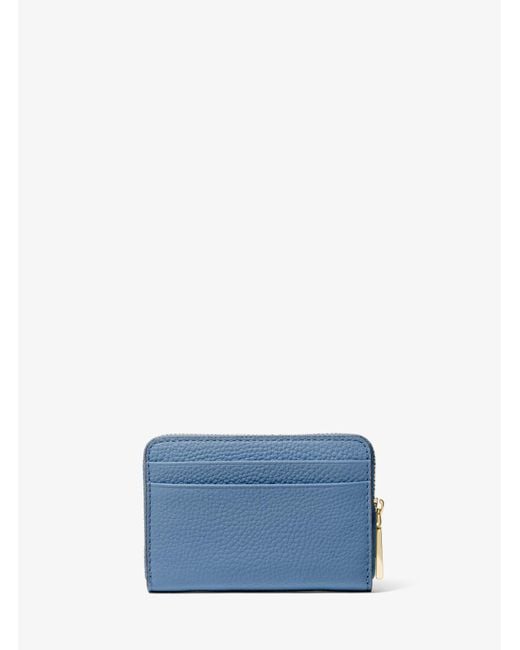 Petit portefeuille Jet Set en cuir grainé Michael Kors en coloris Blue