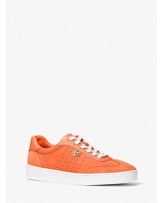 Michael Kors Orange Scotty Suede Sneaker