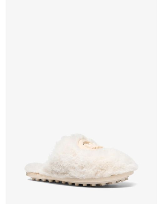 MICHAEL Michael Kors Natural Mk Ada Faux Fur Slipper