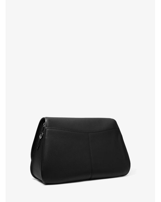 Michael Kors Black Holmes Extra-Large Pebbled Leather Convertible Messenger Bag for men