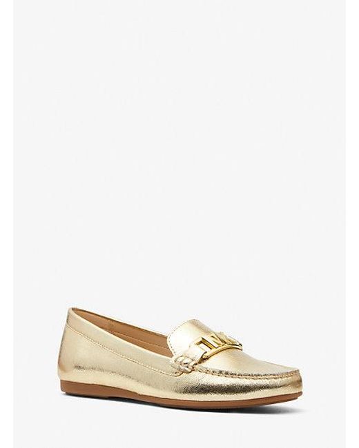 Michael Kors Natural Camila Metallic Faux Leather Moccasin