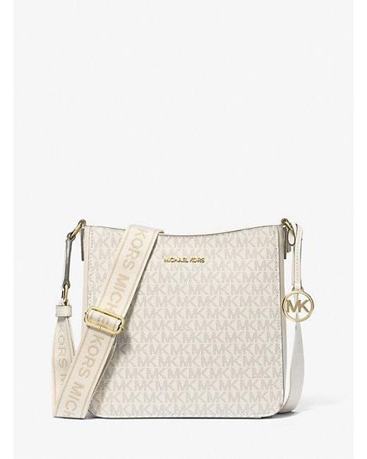 Michael Kors Natural Jet Set Travel Small Signature Logo Crossbody Messenger Bag Vanilla