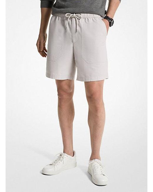 Michael Kors Gray Cotton Drawstring Shorts for men