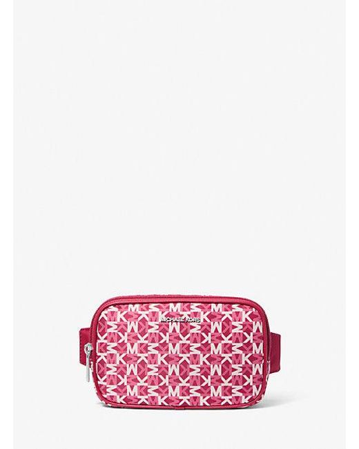 Michael Kors Pink Khai Small Logo Printed Sling Pack