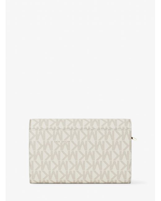 MICHAEL Michael Kors White Mk Jet Set Large Signature Logo Wallet