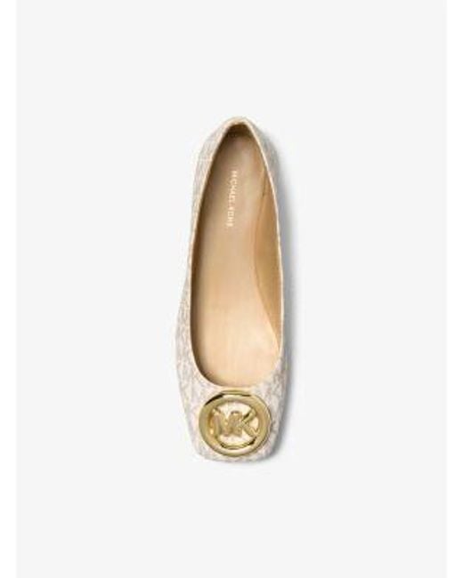 MICHAEL Michael Kors Natural Milan Signature Logo Ballet Flat