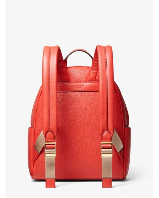 MICHAEL Michael Kors Red Mk Bex Medium Pebbled Leather Backpack