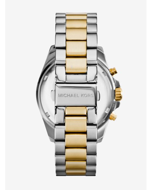 michael kors two tone bradshaw watch