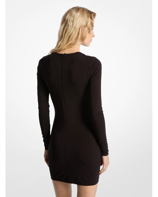 MICHAEL Michael Kors Black Mk Stretch Matte Jersey Keyhole Dress