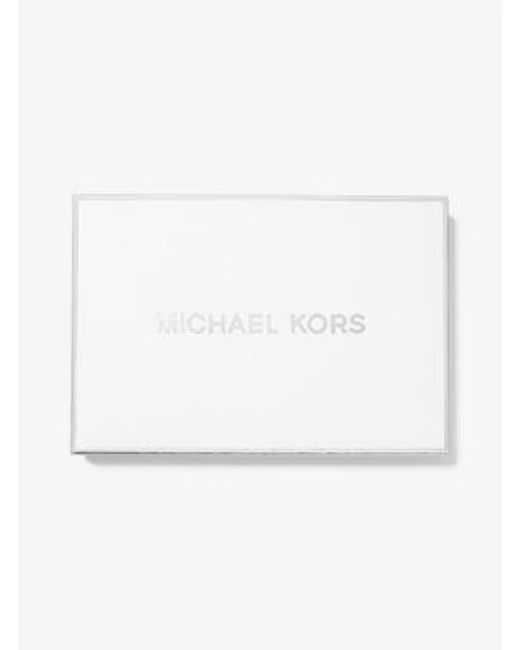 Michael Kors White Empire Large Pebbled Leather Card Case