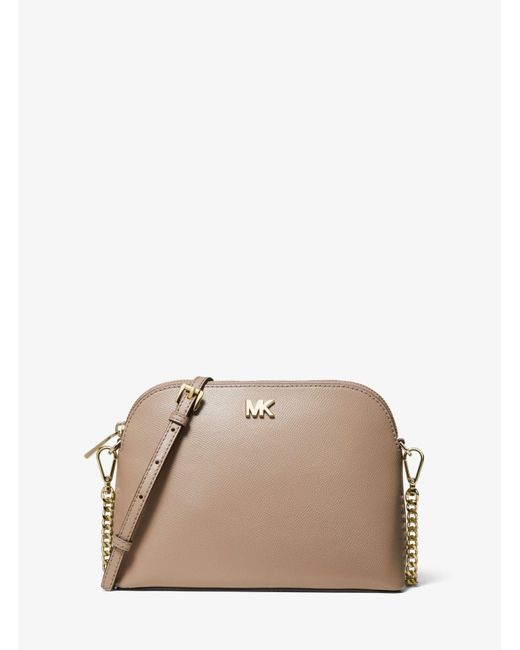 Large Crossgrain Leather Dome Crossbody Bag