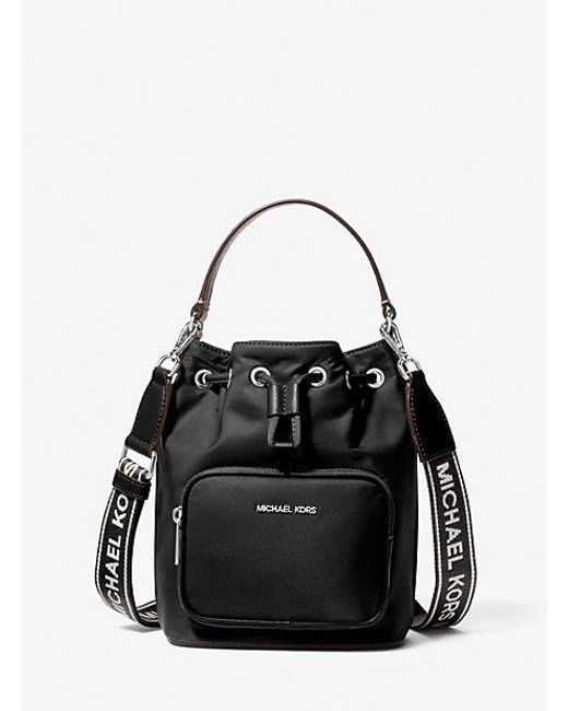 Michael Kors Black Khai Small Nylon Bucket Bag