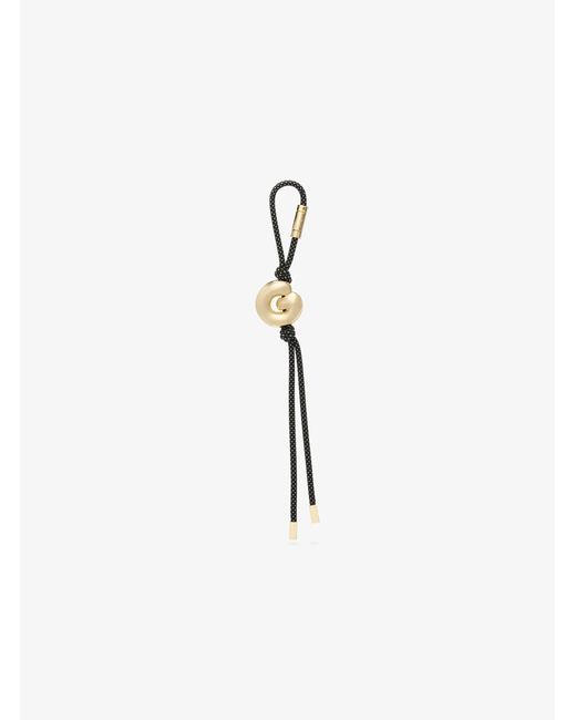 MICHAEL Michael Kors White Mk Initial-Tone And Speckled Cord Bag Charm