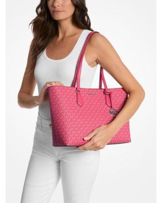 Michael Kors Pink Sheila Large Signature Logo Tote Bag