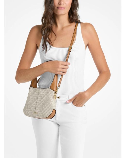 MICHAEL Michael Kors Natural Mk Alice Small Signature Logo Shoulder Bag