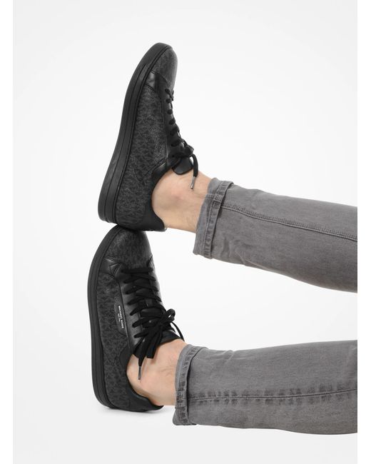 Michael Kors Black Keating Lace Up Sneakers for men