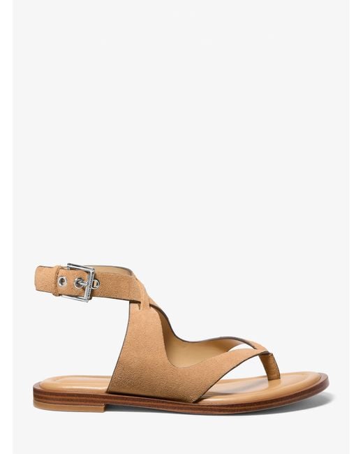 Michael Kors Natural Mk Irene Suede Wrap Sandal