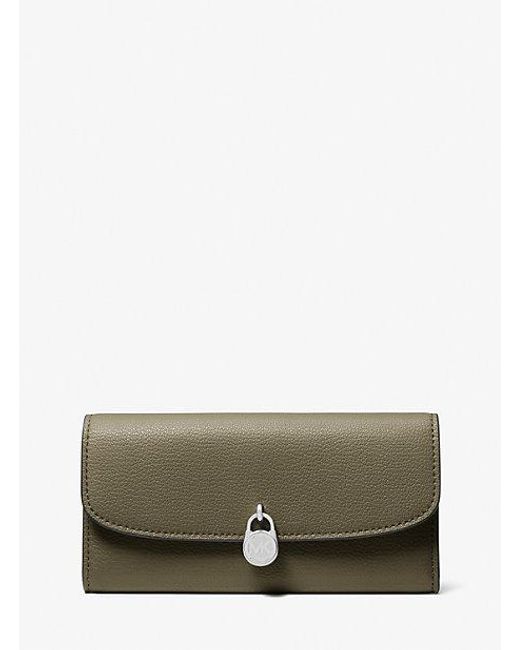 Michael Kors Green Hamilton Large Leather Continental Wallet