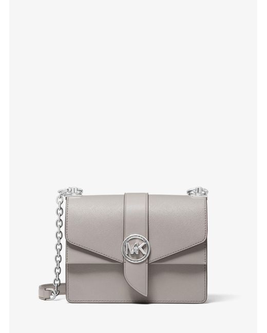 Michael Kors Greenwich Small Saffiano Leather Crossbody Bag in Gray | Lyst