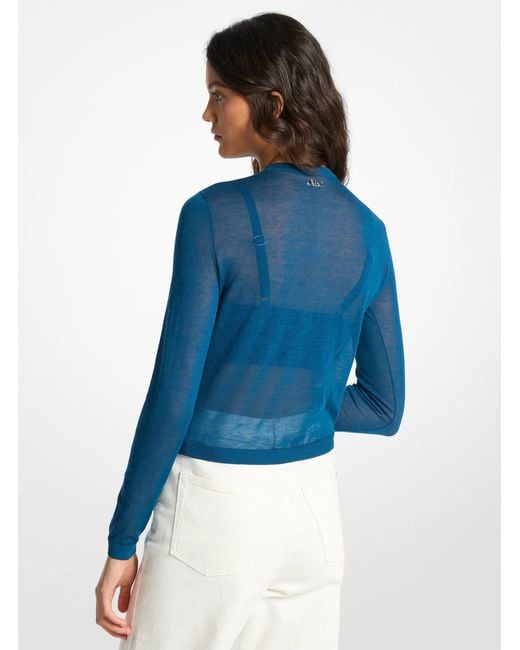 MICHAEL Michael Kors Blue Mk Tencel Blend Cropped Cardigan And Bra Top for men