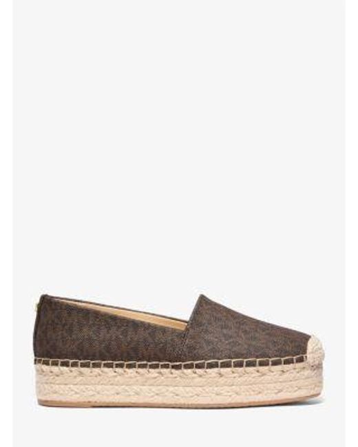 Mk Espadrilla Lynn Con Plateau E Logo di MICHAEL Michael Kors in Brown