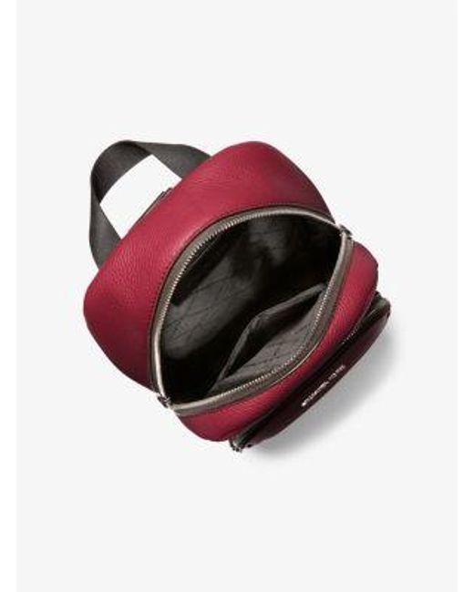 Michael Kors Red Cooper Pebbled Leather Sling Pack for men
