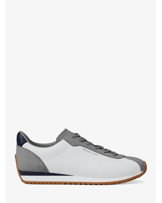Michael Kors White Mk Rhodes Mixed-Media Trainer for men