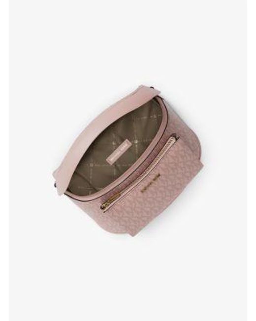 Michael Kors Pink Slater Medium Signature Logo Sling Pack
