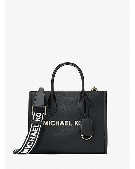 Michael Kors Black Mirella Small Pebbled Leather Convertible Crossbody Bag