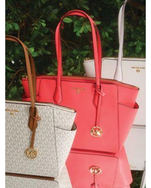 Borsa tote Marilyn media con logo di MICHAEL Michael Kors in Natural