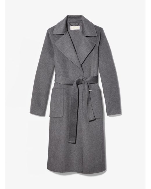 Michael Kors Wool Wrap Coat in Heather 