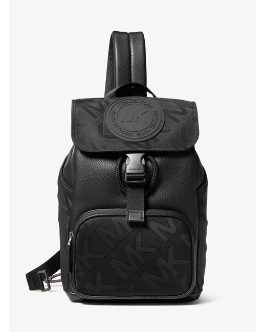Michael Kors Kent Logo Jacquard Nylon Sling Pack in Black for Men