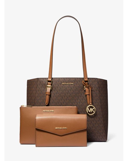Michael kors signature logo tote bag hot sale