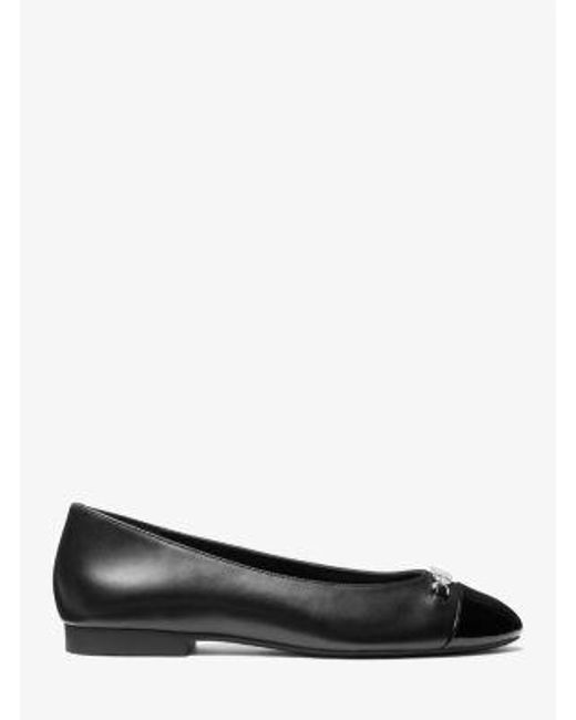 MICHAEL Michael Kors Black Mk Rebecca Flex Leather Ballet Flat