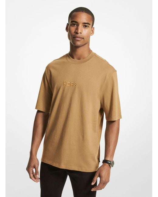 Michael Kors Embroidered Logo Cotton T shirt for Men Lyst