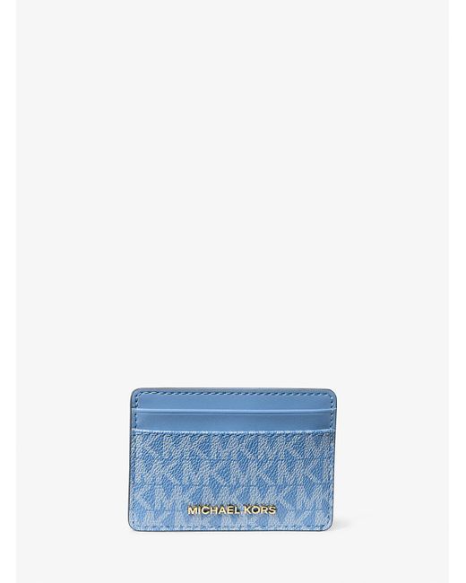 Mk Porta Carte Di Credito Jet Set Con Logo di MICHAEL Michael Kors in Blue