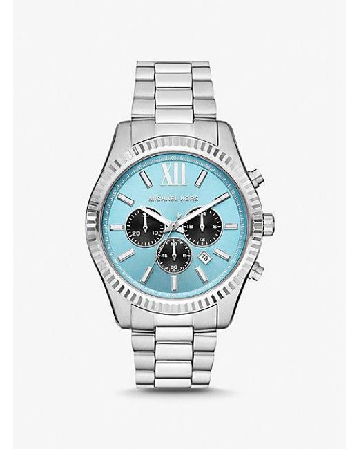 Michael Kors Mk Oversized Lexington Tone Watch in Blue for Men Lyst UK