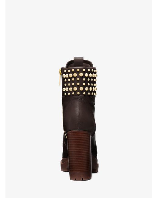 MICHAEL Michael Kors Brown Yvonne Studded Leather Boot