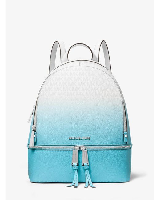 Michael Kors Blue Rhea Medium Ombré Logo Backpack