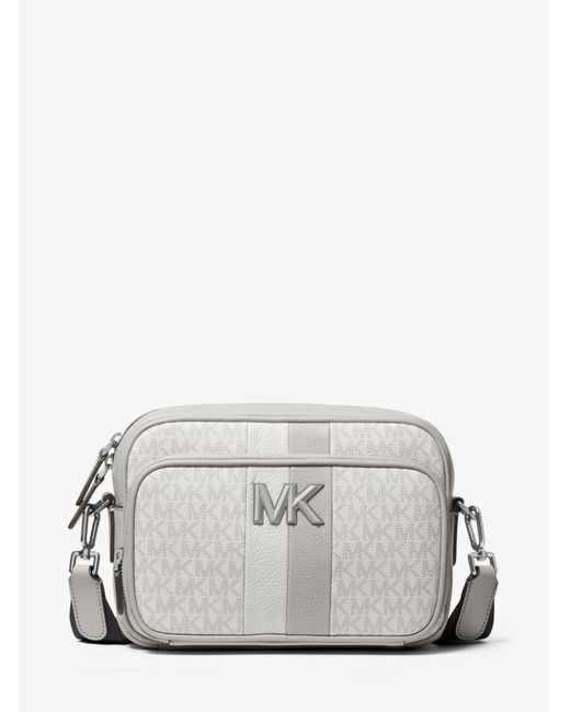 Michael Kors Hudson Logo Stripe And Leather Crossbody Bag for Men ...