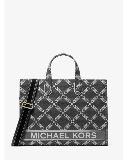 Michael Kors Gray Shopper Gigi Large Aus Jacquard Mit Empire-Logomuster